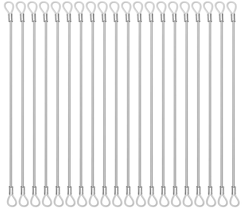 CKANDAY 20 Pack Safety Stainless Steel Tethers,Coated Security Tether Lanyard Kit Cable Wire Compatible with Sporting Camera All Editions,Action Camera Series Devices and Other Applicable Equipment, Silver - Image 1